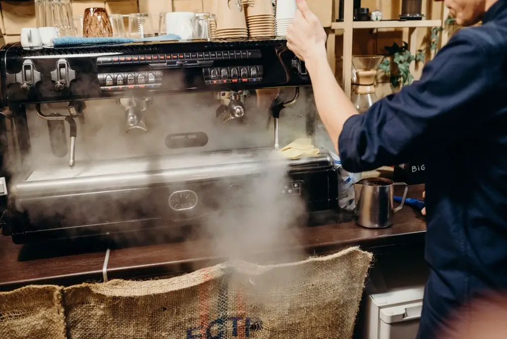 coffee-machine-steam-process-cafe-retro