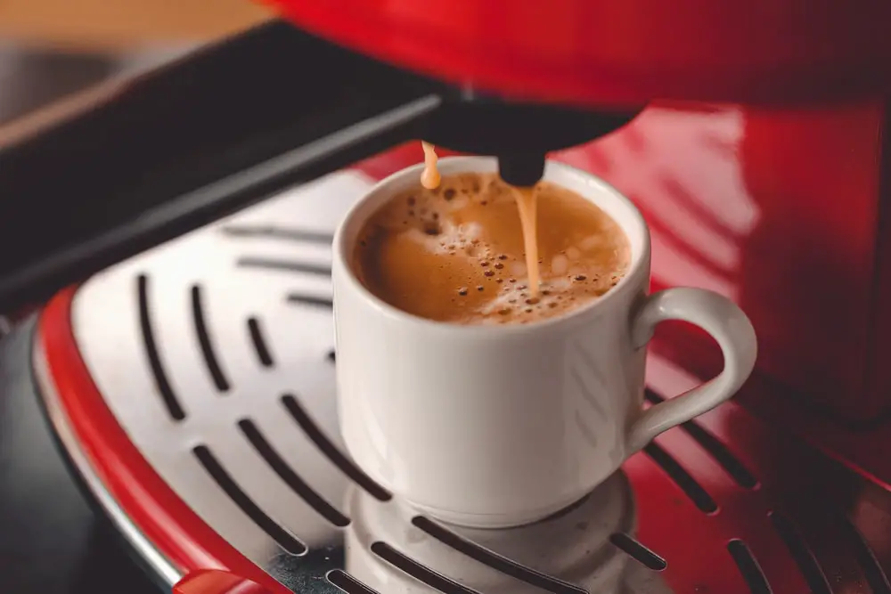 Making coffee with espresso machine