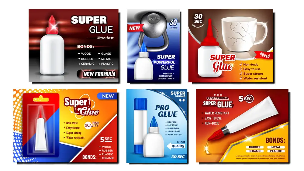 super-glue-creative-advertising-banners-set