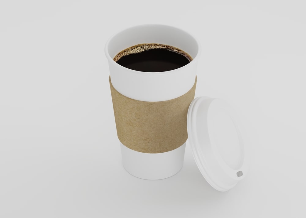 Plastic cup with coffee - 3d illustration